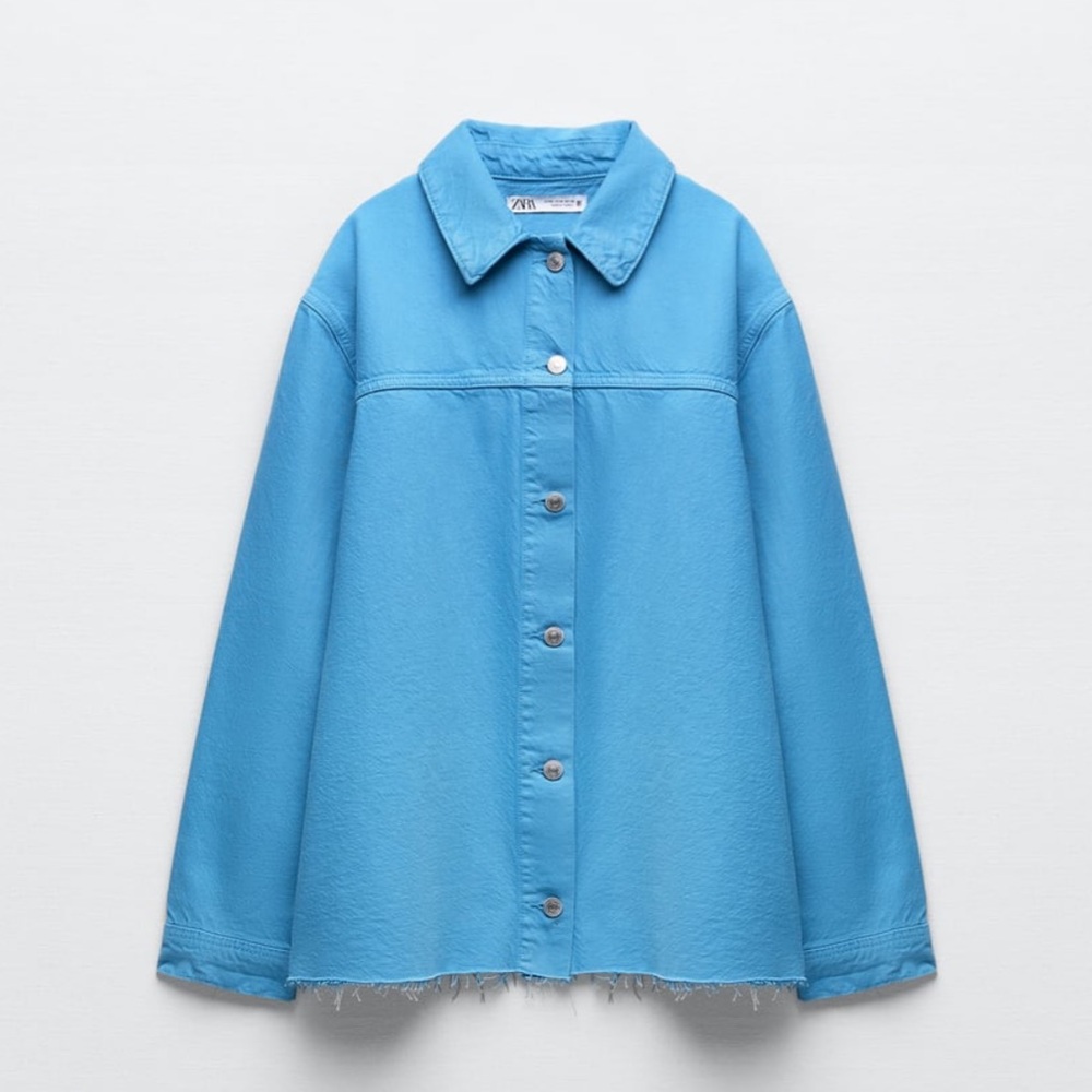 Zara Solid Color Denim Jacket